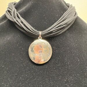 Silpada Silver Pendant on Black Multi-Strand Necklace